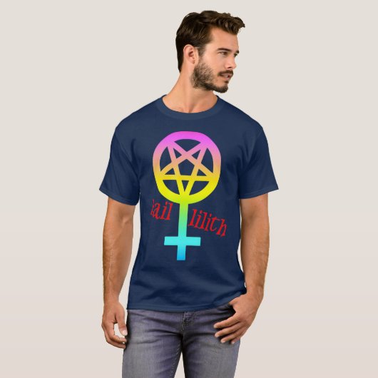 Hail Lilith LGBT Pride Pastel Gothic Satan T-shirt (Voorkant volledig)