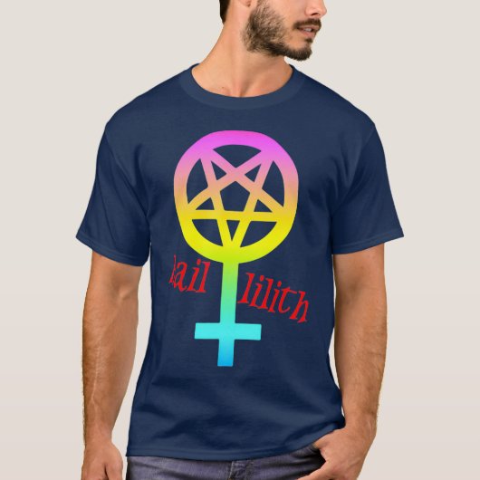 Hail Lilith LGBT Pride Pastel Gothic Satan T-shirt (Voorkant)