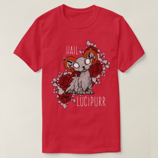 Hail Lucipurr kitten demon T-shirt (Design voorkant)