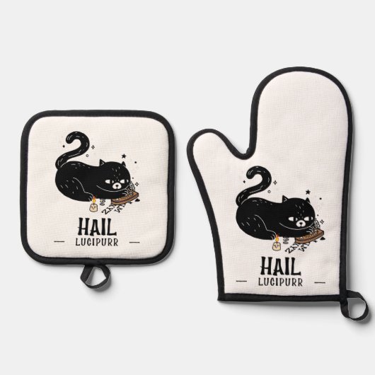 Hail Lucipurr Ovenwant & Pannenlap Set (Voorkant)