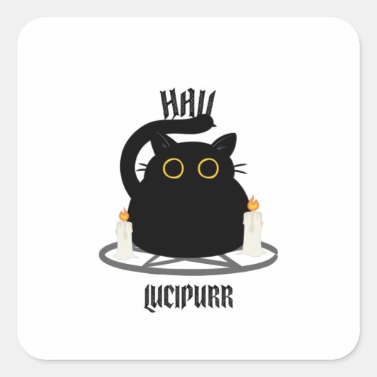 Hail Lucipurr Vierkante Sticker (Voorkant)