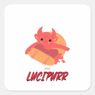 Hail Lucipurr Vierkante Sticker