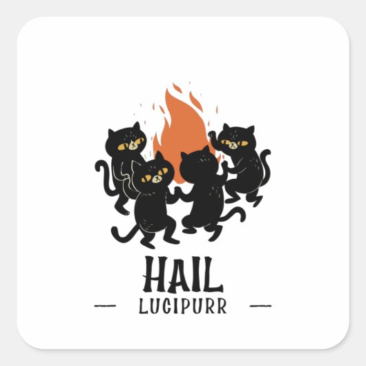 Hail Lucipurr Vierkante Sticker (Voorkant)