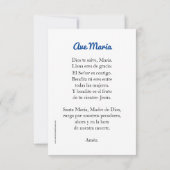 Hail Mary, Ave Maria gebedskaart (Achterkant)