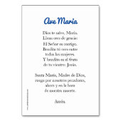 Hail Mary, Ave Maria gebedskaart Kaart (Achterkant)