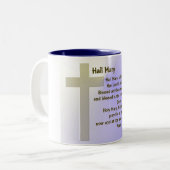 Hail Mary ~ customizable Tweekleurige Koffiemok (Voorkant links)