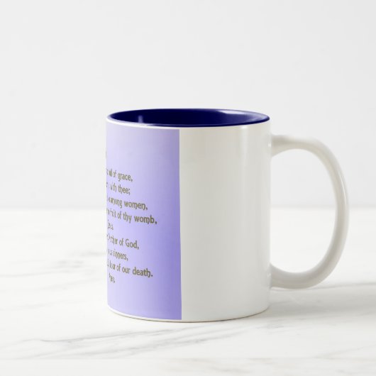 Hail Mary ~ customizable Tweekleurige Koffiemok (Rechts)