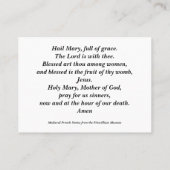 Hail Mary gebed Visitekaartje (Achterkant)