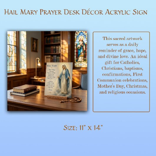 Hail Mary Gebedsbureau Decoratie Acryl