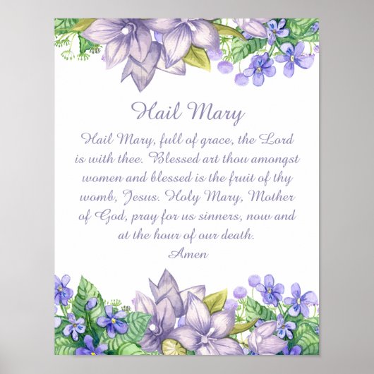 Hail Mary kathokatholieke Prayer Christelijk Poster (Voorkant)