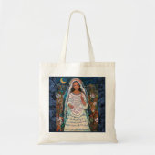 Hail Mary met Roos achtergrond Canvas tas (Voorkant)