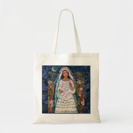 Hail Mary met Roos achtergrond Canvas tas