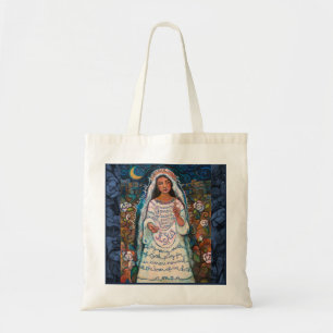 Hail Mary met Roos achtergrond Canvas tas