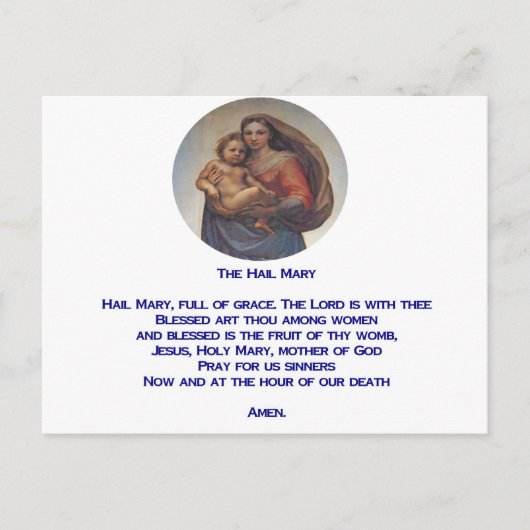 Hail Mary Prayer Briefkaart (Voorkant)