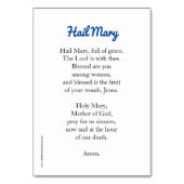 Hail Mary Prayer Card Kaart (Achterkant)