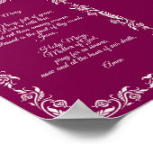 Hail Mary Prayer Elegant Burgundy Ivory Botanicals Poster (Hoek)