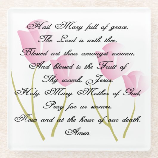 Hail Mary Prayer Glazen Onderzetter (Voorkant)