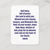 Hail Mary Prayer Kaart - Moderne taal Plaatskaartje (Achterkant)