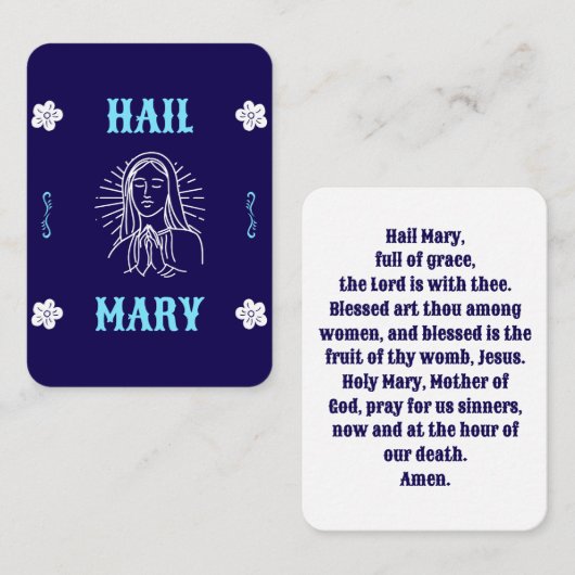 Hail Mary Prayer Kaart – Traditionele taal Plaatskaartje (Voorkant / Achterkant)