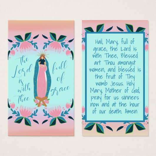 Hail Mary Prayer Katholieke Kinder Heilige Kaart (Voorkant /achterkant)