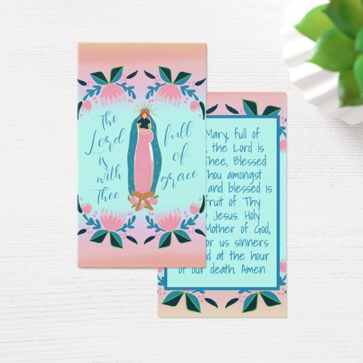 Hail Mary Prayer Katholieke Kinder Heilige Kaart (Bureau)