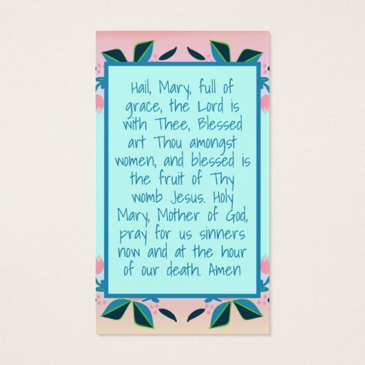 Hail Mary Prayer Katholieke Kinder Heilige Kaart (Achterkant)