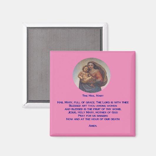 Hail Mary Prayer Magneet (Voorkant / Achterkant)