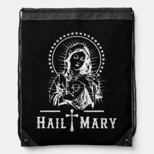 Hail Mary Prayer naar de Heilige Mary Moeder van d Trekkoord Rugzakje