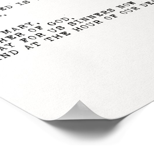 Hail Mary Prayer Poster (Hoek)