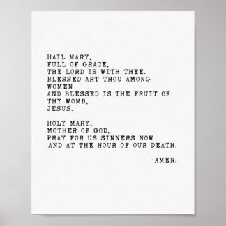 Hail Mary Prayer Poster