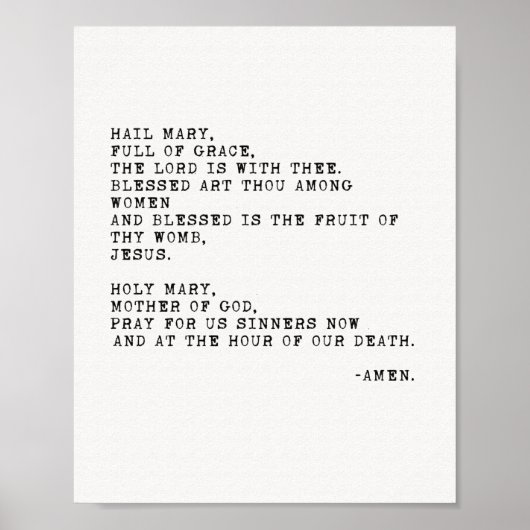 Hail Mary Prayer Poster (Voorkant)