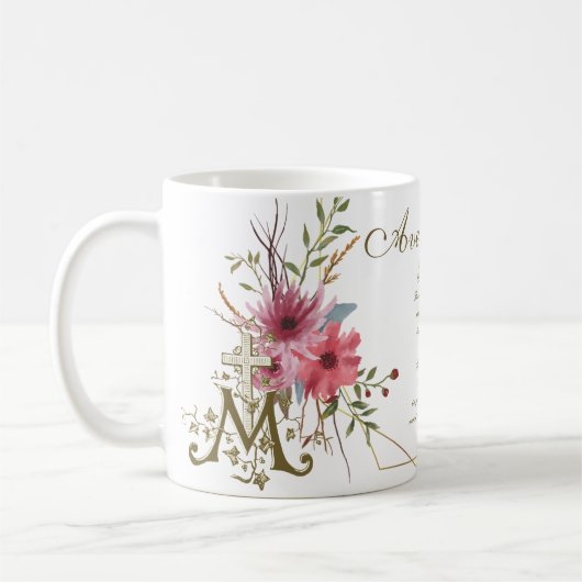 Hail Mary Prayer Religieuze Ave Maria Latijn Koffiemok (Links)