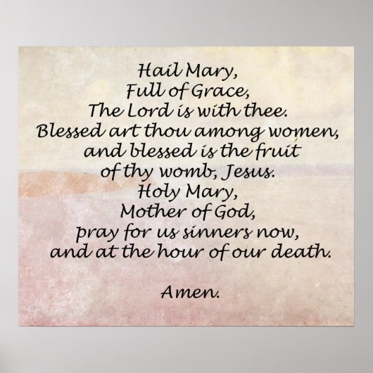 Hail Mary Prayer Religieuze citaten woorden Poster (Voorkant)