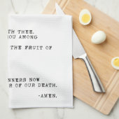 Hail Mary Prayer Theedoek (Quarter Fold)