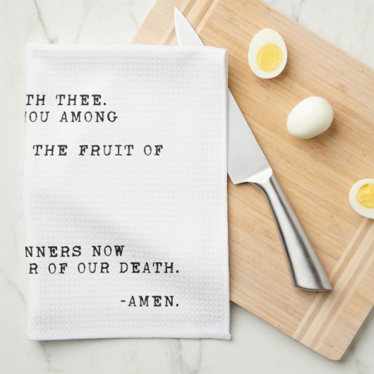 Hail Mary Prayer Theedoek (Quarter Fold)