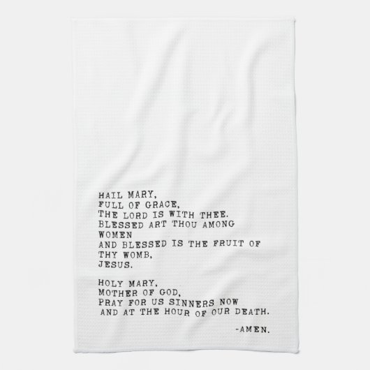 Hail Mary Prayer Theedoek (Verticaal)