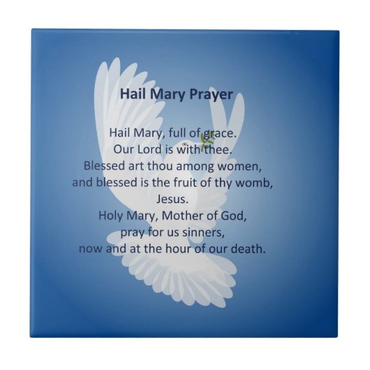 Hail Mary Prayer Tile  Tegeltje (Voorkant)
