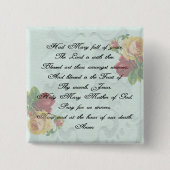 Hail Mary Prayer Vierkante Button 5,1 Cm (Voorkant)