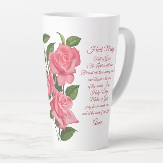 Hail Mary Roos Prayer Latte Mok (Rechterhoek)