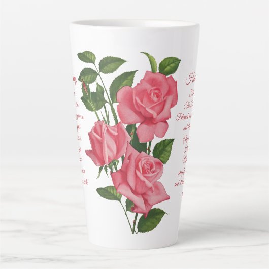 Hail Mary Roos Prayer Latte Mok (Voorkant)