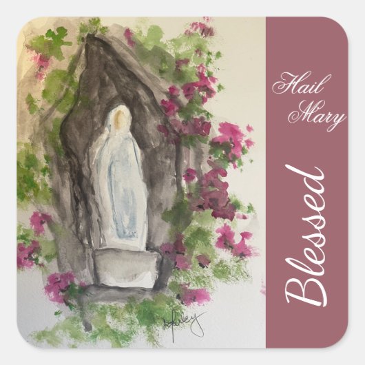 Hail Mary Square Sticker (Voorkant)