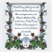 Hail Mary Vierkante Sticker (Voorkant)