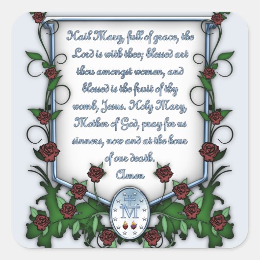 Hail Mary Vierkante Sticker (Voorkant)