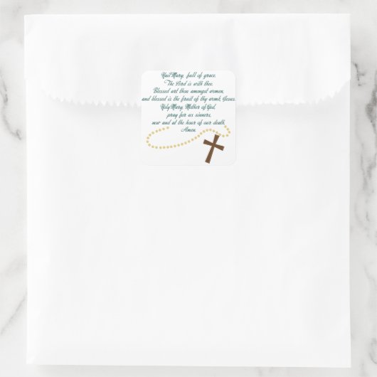 Hail Mary Vierkante Sticker (Tas)