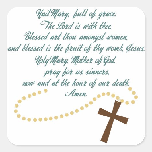 Hail Mary Vierkante Sticker (Voorkant)