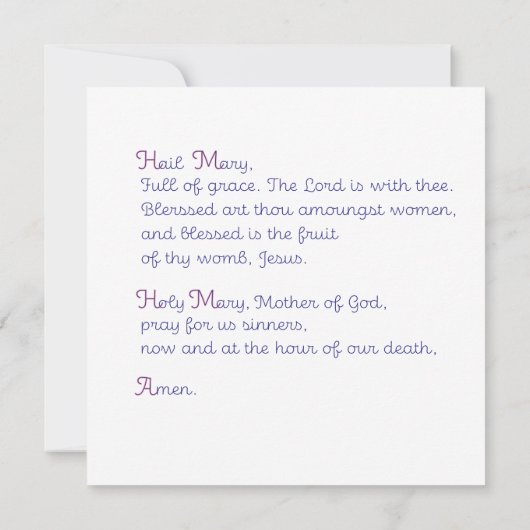 Hail Mary, vol van Grace Prayer Kaart (Achterkant)