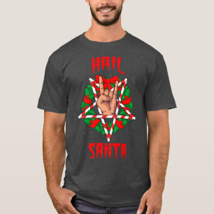 Hail Santa Atheist Rock en Roll Heavy Metal Chri T-shirt