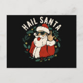 Hail Santa Claus Sleigher Kerstman Metal Briefkaart (Voorkant)