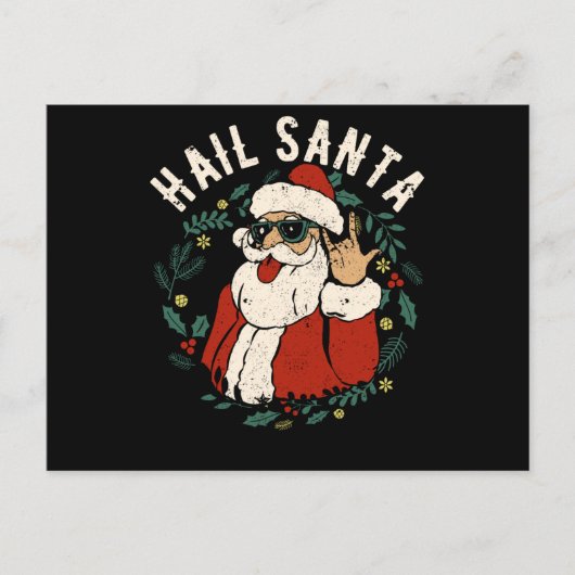 Hail Santa Claus Sleigher Kerstman Metal Briefkaart (Voorkant)