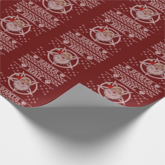 Hail Santa Claus Ugly kerst Cadeaupapier (Hoek)